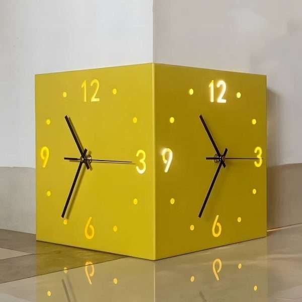 Backlit-LED-Wall-Clock-Corner-Clock with Motion-Sensor