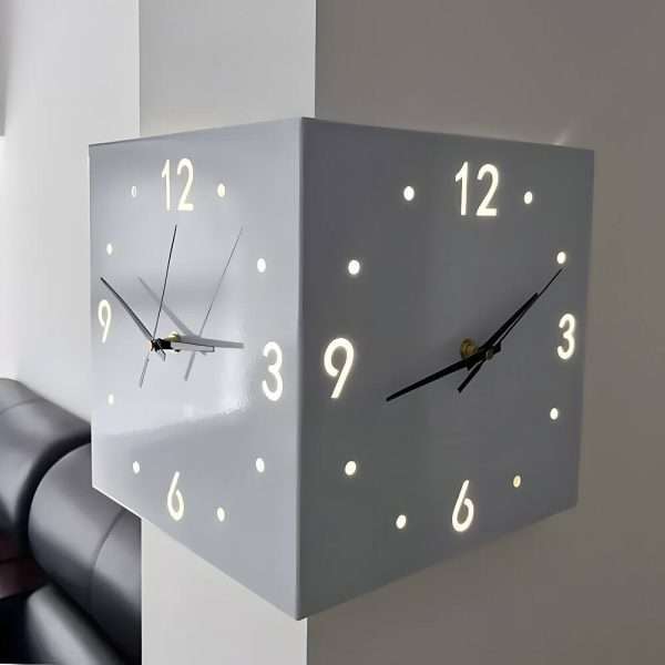 Backlit-LED-Wall-Clock-Corner-Clock with Motion-Sensor