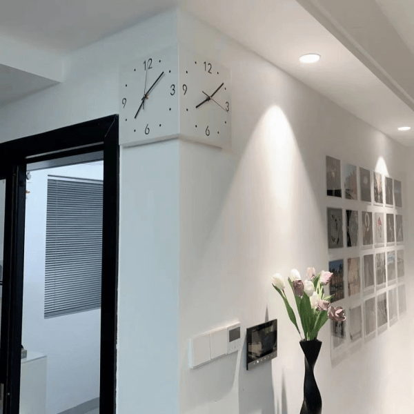 Backlit-LED-Wall-Clock-Corner-Clock with Motion-Sensor