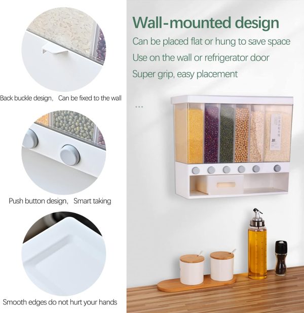 Wall-Mounted-Dry-Food-Dispenser-6-Grid-Cereal-Dispensers-Food-Storage-Container