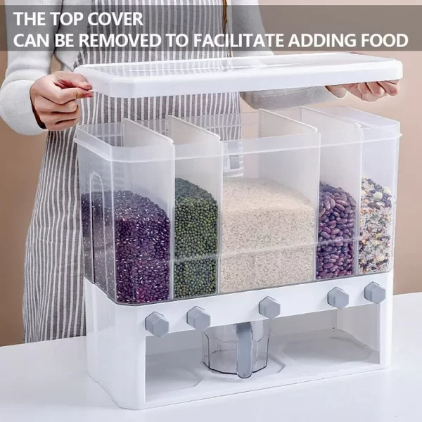 Wall-Mounted-Dry-Food-Dispenser-6-Grid-Cereal-Dispensers-Food-Storage-Container